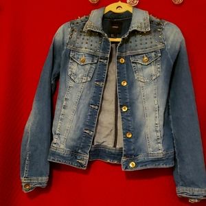 Denim studed jacket
